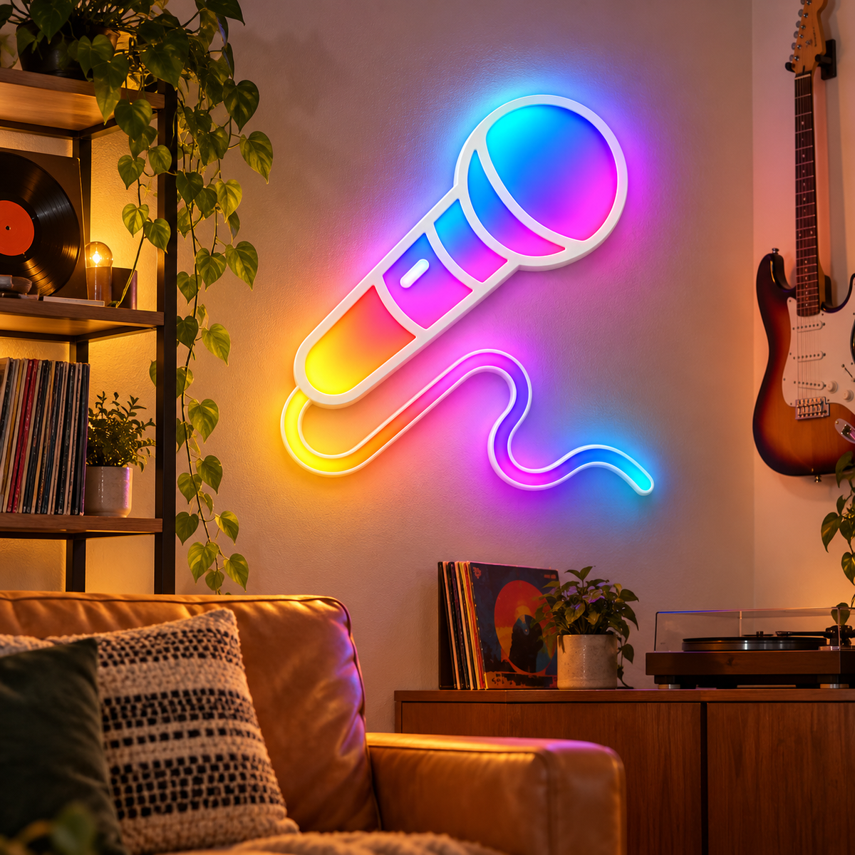 Microphone RGB LED Wall Light — 24″ Tall (Provisional)