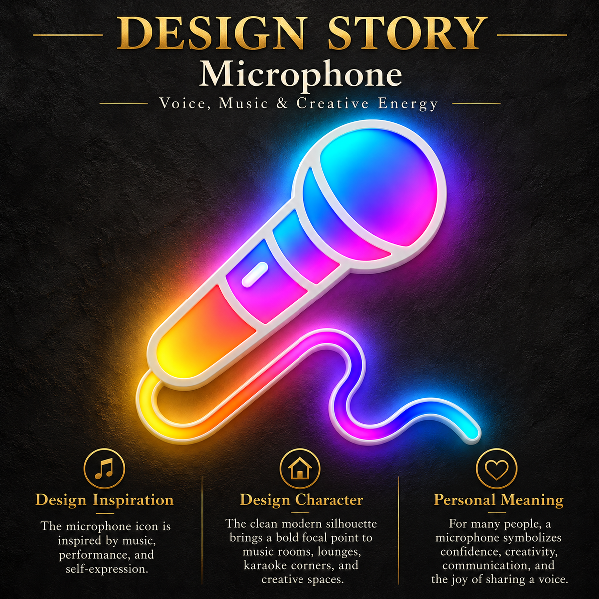 Microphone RGB LED Wall Light — 24″ Tall (Provisional)