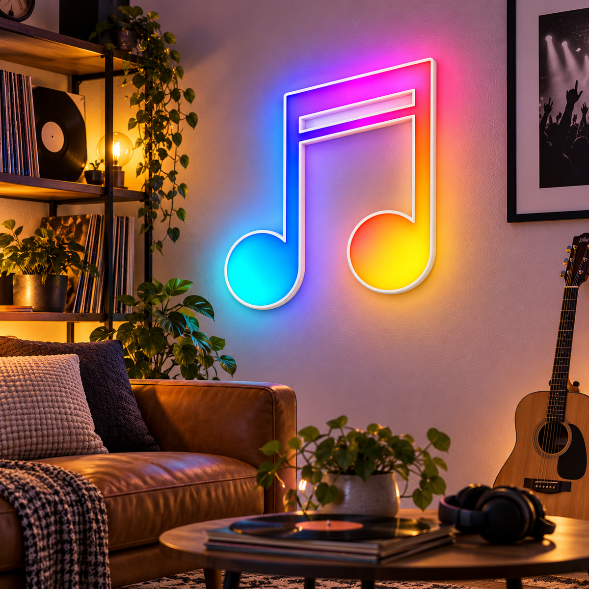 Musical Notes RGB LED Wall Light — 24″ Tall (Provisional)