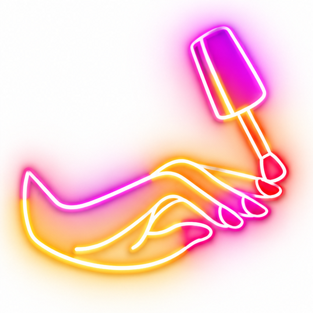 Nail Polish Brush & Hand RGB LED Wall Light — 24″ Wide (Provisional)