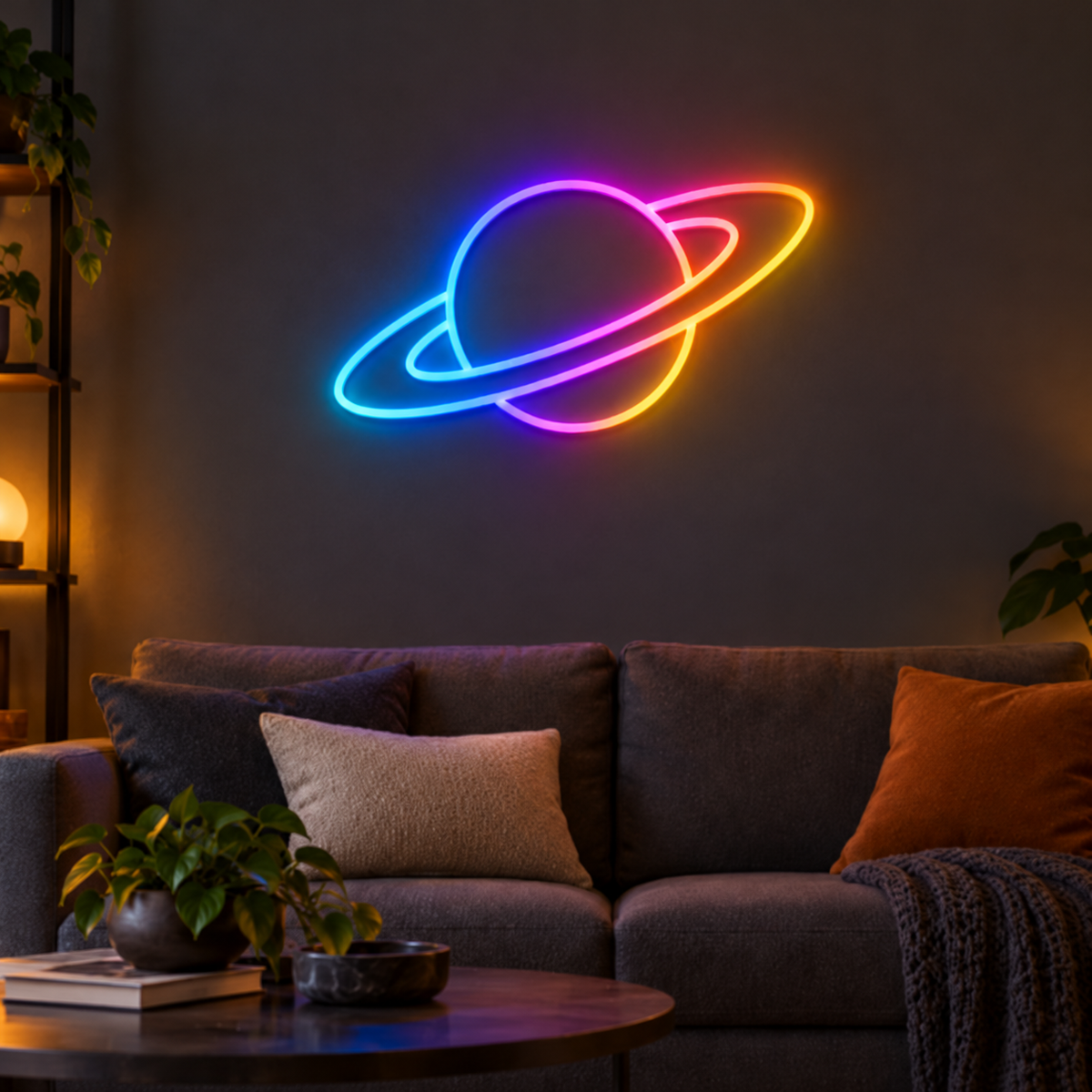 Saturn RGB LED Wall Light — Approx. 43.4″