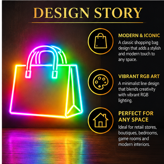 Shopping Bag RGB LED Wall Light — 24″ Wide