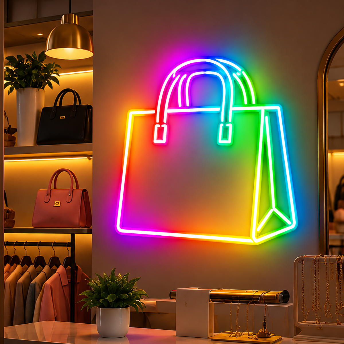 Shopping Bag RGB LED Wall Light — 24″ Wide