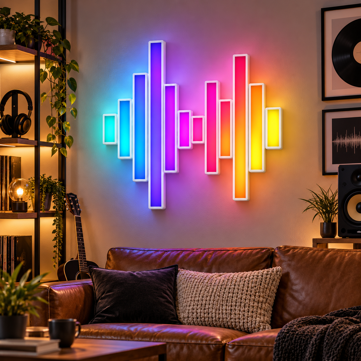 Soundwave Equalizer RGB LED Wall Light — 24″ Wide