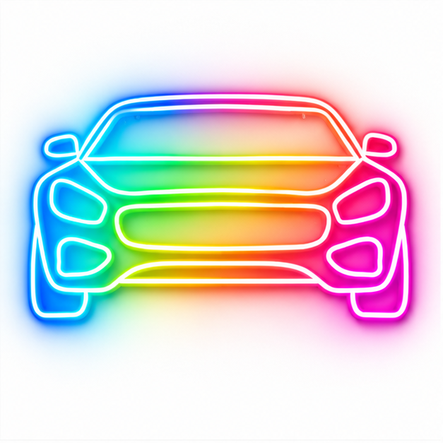 Sports Car Front View RGB LED Wall Lights — 24″ Wide