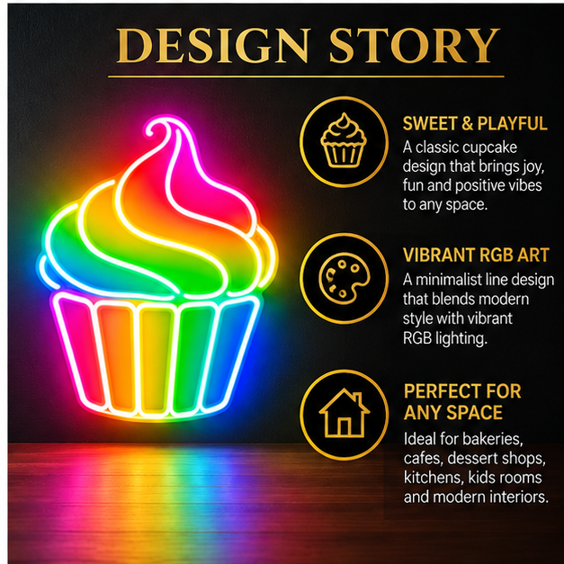 Swirled Cupcake RGB LED Wall Light — 24″ Tall
