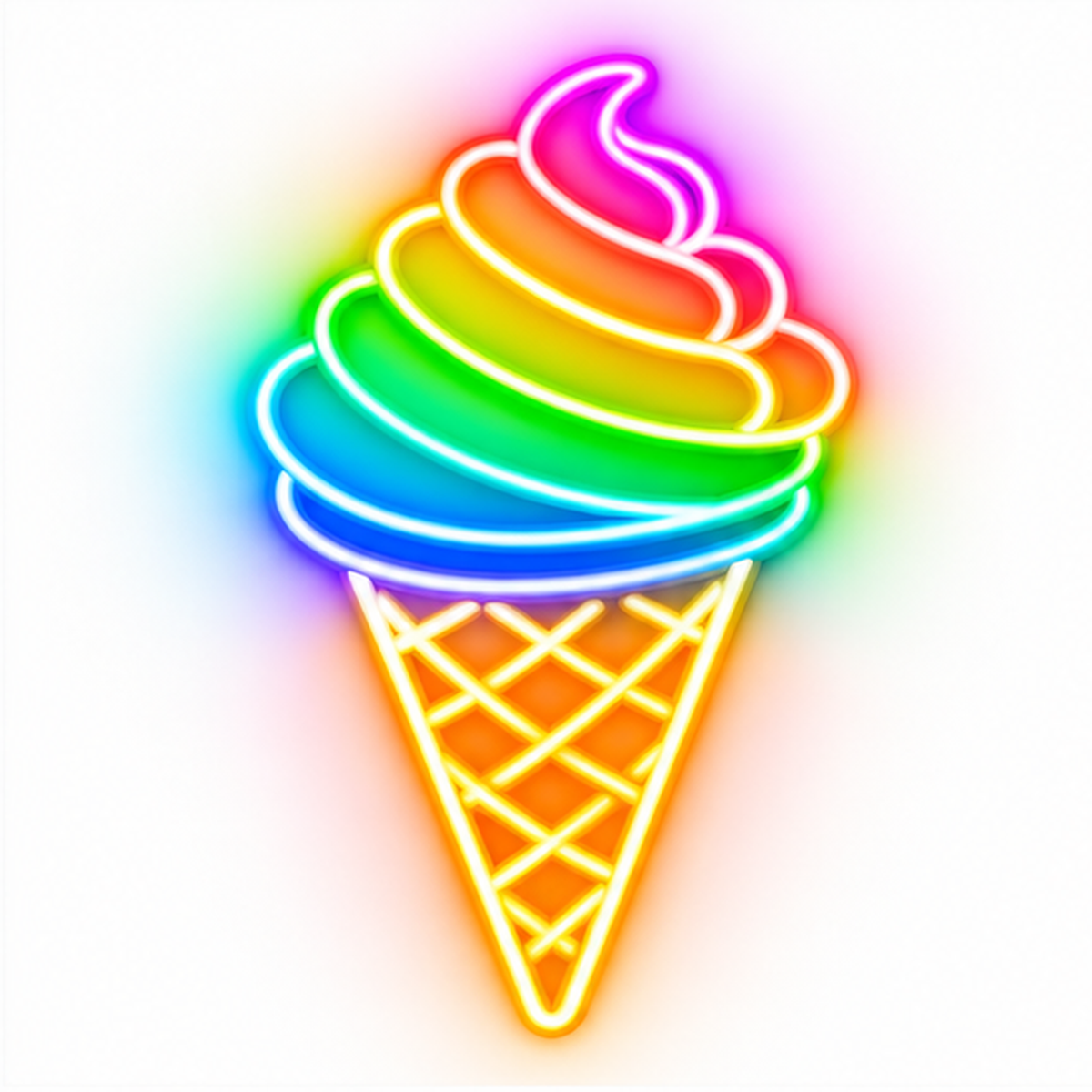 Swirled Ice Cream Cone RGB LED Wall Light — 24″ Tall