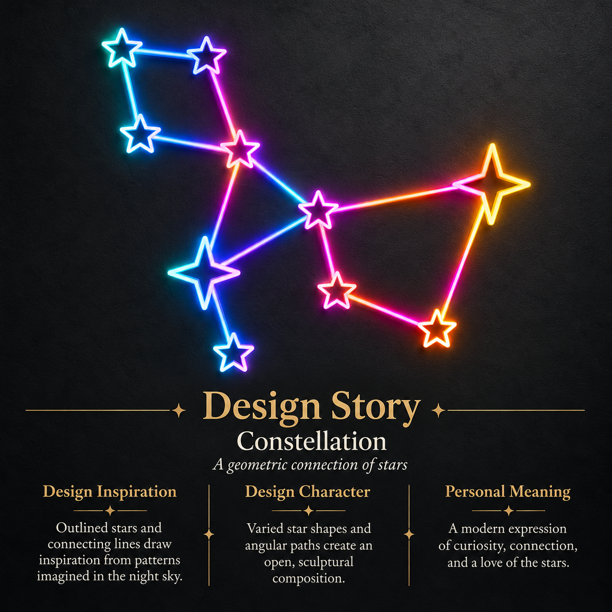 Ten Star Constellation RGB LED Wall Light — Approx. 28.1″