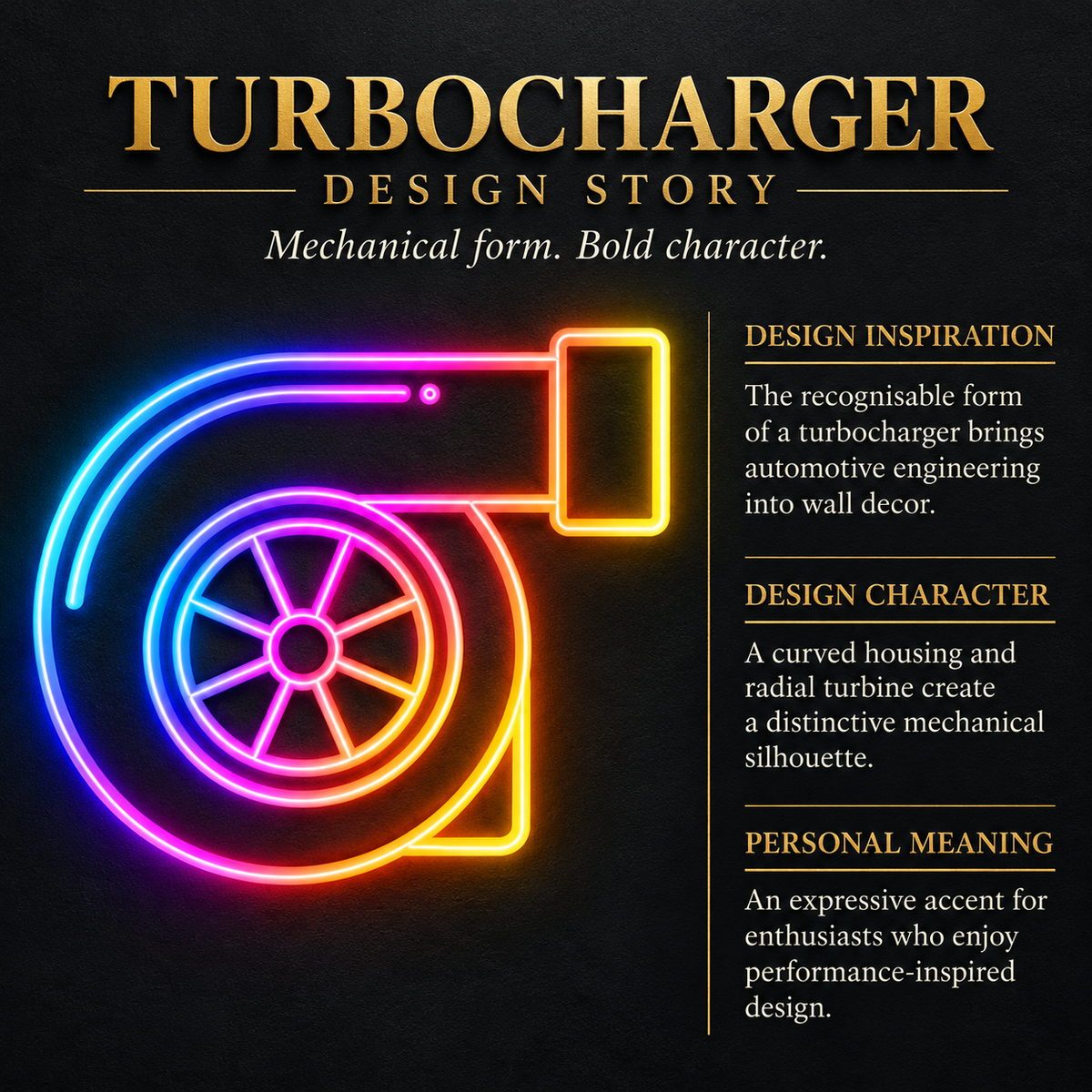 Turbocharger RGB LED Wall Light — 24″