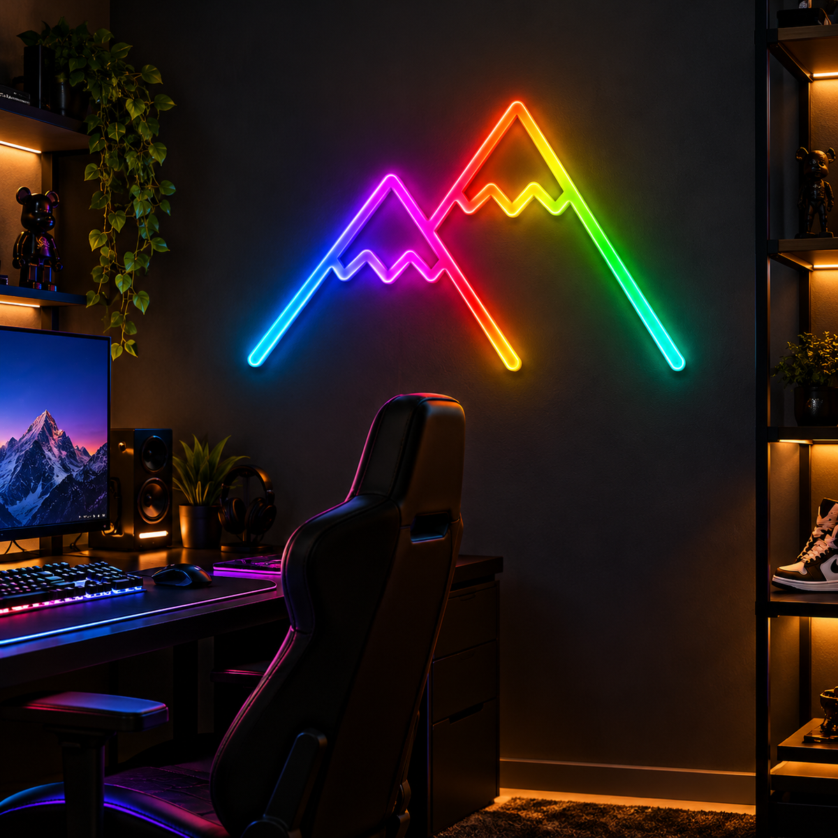 Twin Mountain Peaks RGB LED Wall Light