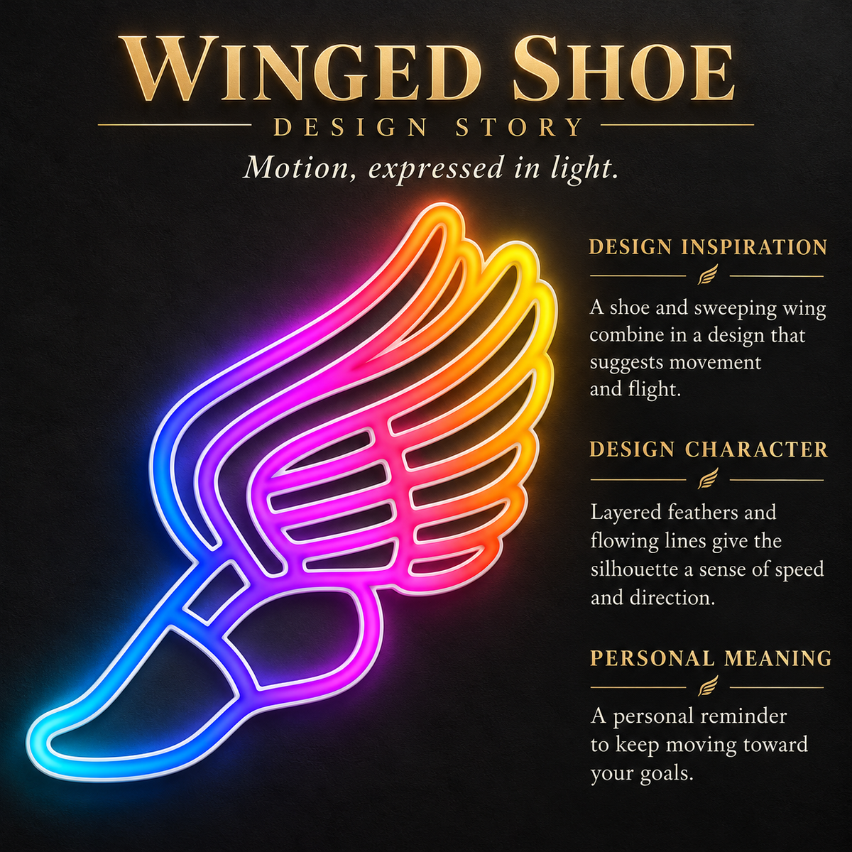 Winged Shoe RGB LED Wall Light — 24″