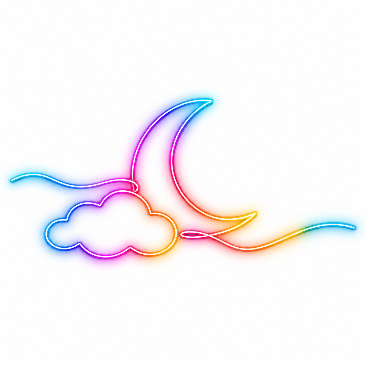 Wispy Moon & Cloud RGB LED Wall Light — Approx. 52.2″